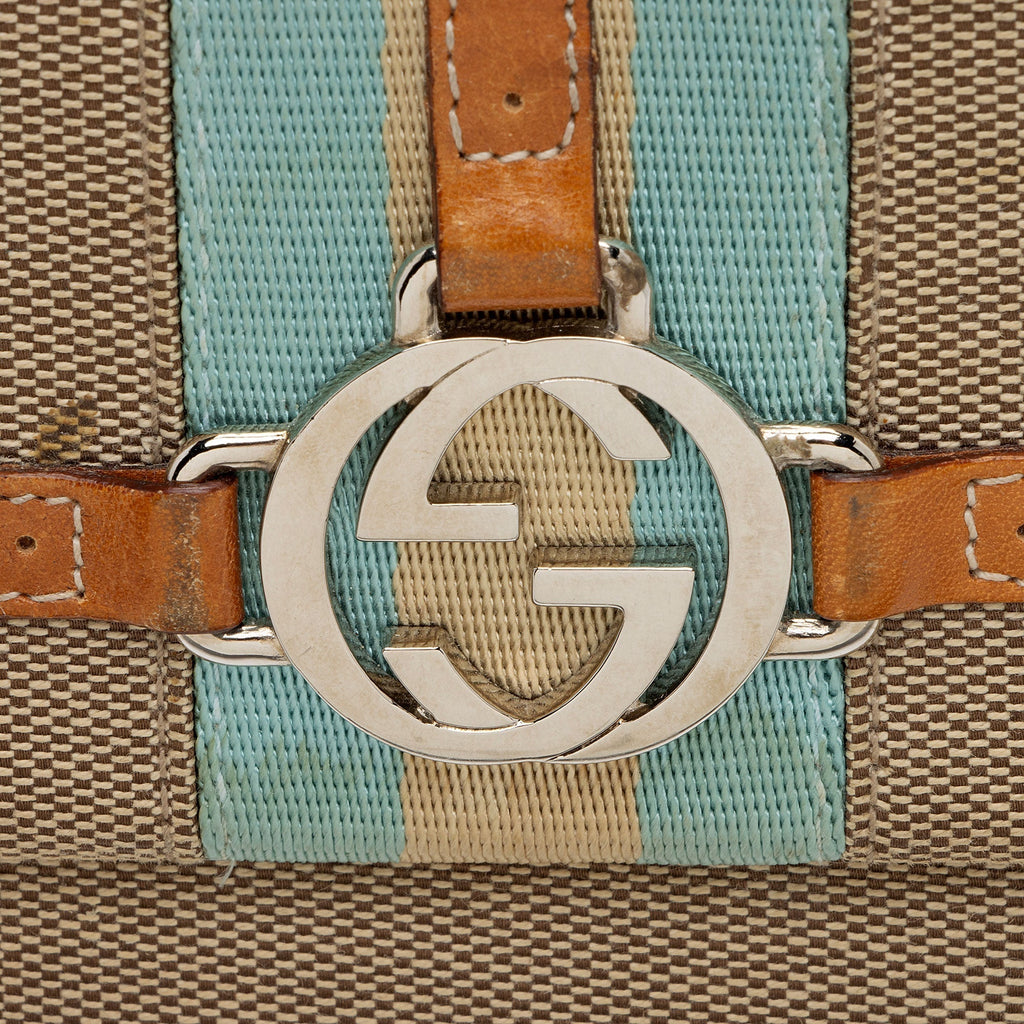 Gucci Vintage Canvas Reins Compact Wallet (SHF-DnuUjy)