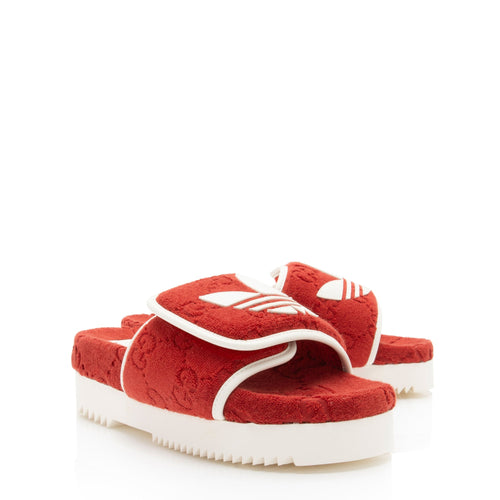 Gucci x Adidas GG Terry Cloth Platform Slides - Size 7 / 37 (SHF-z4xmaZ)