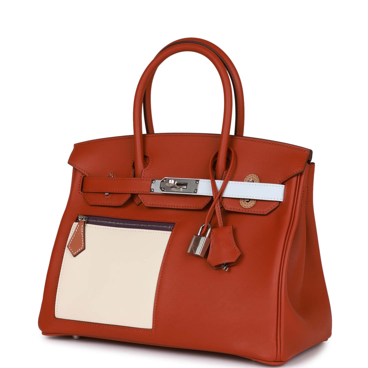 Hermes Colormatic Birkin 30 Cuivre, Nata and Bleu Brume Swift Palladium Hardware