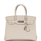 Hermes Birkin 30 Craie Togo Palladium Hardware