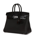 Hermes Birkin 25 Black Lizard and Togo Touch Palladium Hardware