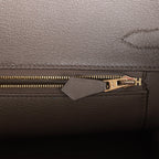 Hermes Special Order (HSS) Birkin 30 Bleu Electric and Etain Clemence Brushed Gold Hardware