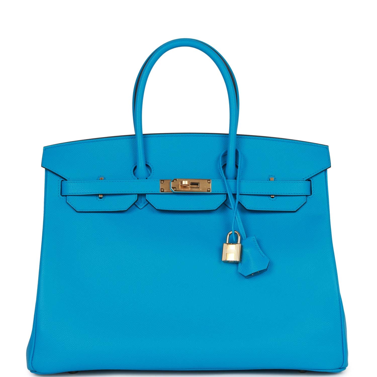 Hermes Birkin 35 Bleu Frida Epsom Gold Hardware