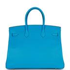 Hermes Birkin 35 Bleu Frida Epsom Gold Hardware