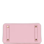Hermes Special Order (HSS) Birkin 25 Rose Sakura and White Clemence Gold Hardware