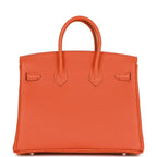 Hermes Birkin 25 Orange Togo Palladium Hardware