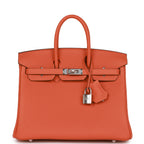Hermes Birkin 25 Orange Togo Palladium Hardware
