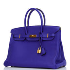 Top Quality Hermes Special Order (HSS) Birkin 25 Bleu Saphir and Vert Vertigo Chevre Brushed Gold Hardware