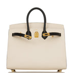 Hermes Special Order (HSS) Birkin Sellier 25 Craie and Black Epsom Gold Hardware