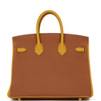 Hermes Special Order (HSS) Birkin 25 Gold and Jaune Ambre Togo Brushed Gold Hardware