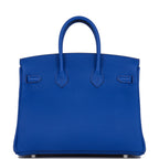 Hermes Birkin 25 Bleu Royal Verso Togo Palladium Hardware