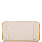 Hermes Special Order (HSS) Birkin 25 Craie and Jaune Ambre Togo Brushed Gold Hardware