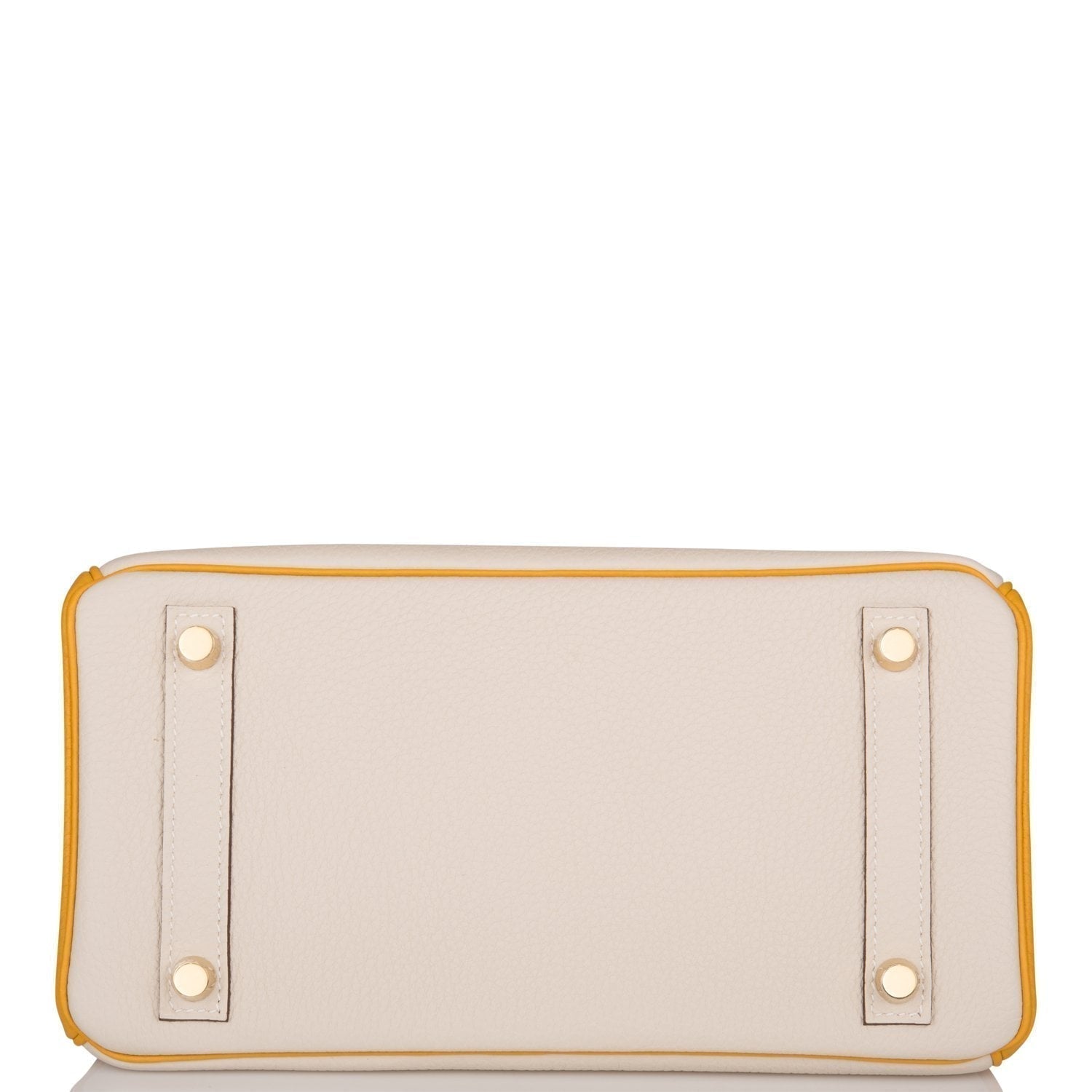 Hermes Special Order (HSS) Birkin 25 Craie and Jaune Ambre Togo Brushed Gold Hardware