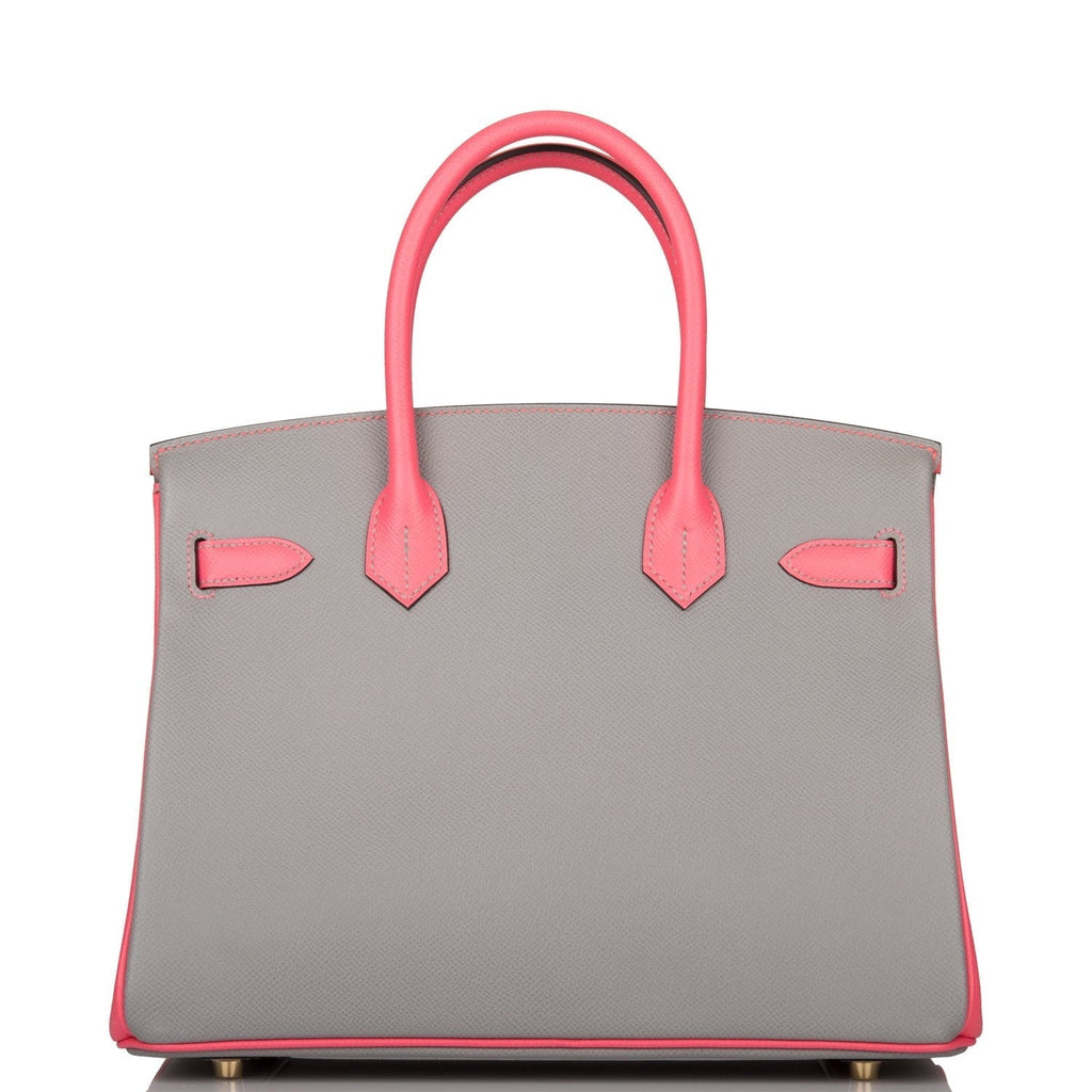 Hermes Special Order (HSS) Birkin 30 Gris Mouette and Rose Azalee Epsom Permabrass Hardware