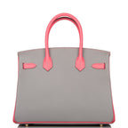 Hermes Special Order (HSS) Birkin 30 Gris Mouette and Rose Azalee Epsom Permabrass Hardware