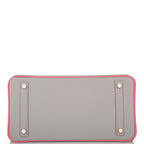 Hermes Special Order (HSS) Birkin 30 Gris Mouette and Rose Azalee Epsom Permabrass Hardware