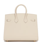 Hermes Birkin Sellier 25 Craie Epsom Gold Hardware
