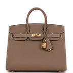 Hermes Birkin Sellier 25 Etoupe Epsom Gold Hardware