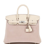 Hermes Birkin 25 Glycine Grizzly and Nata Swift Palladium Hardware