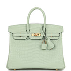 Hermes Birkin 25 Vert D'Eau Matte Alligator Gold Hardware