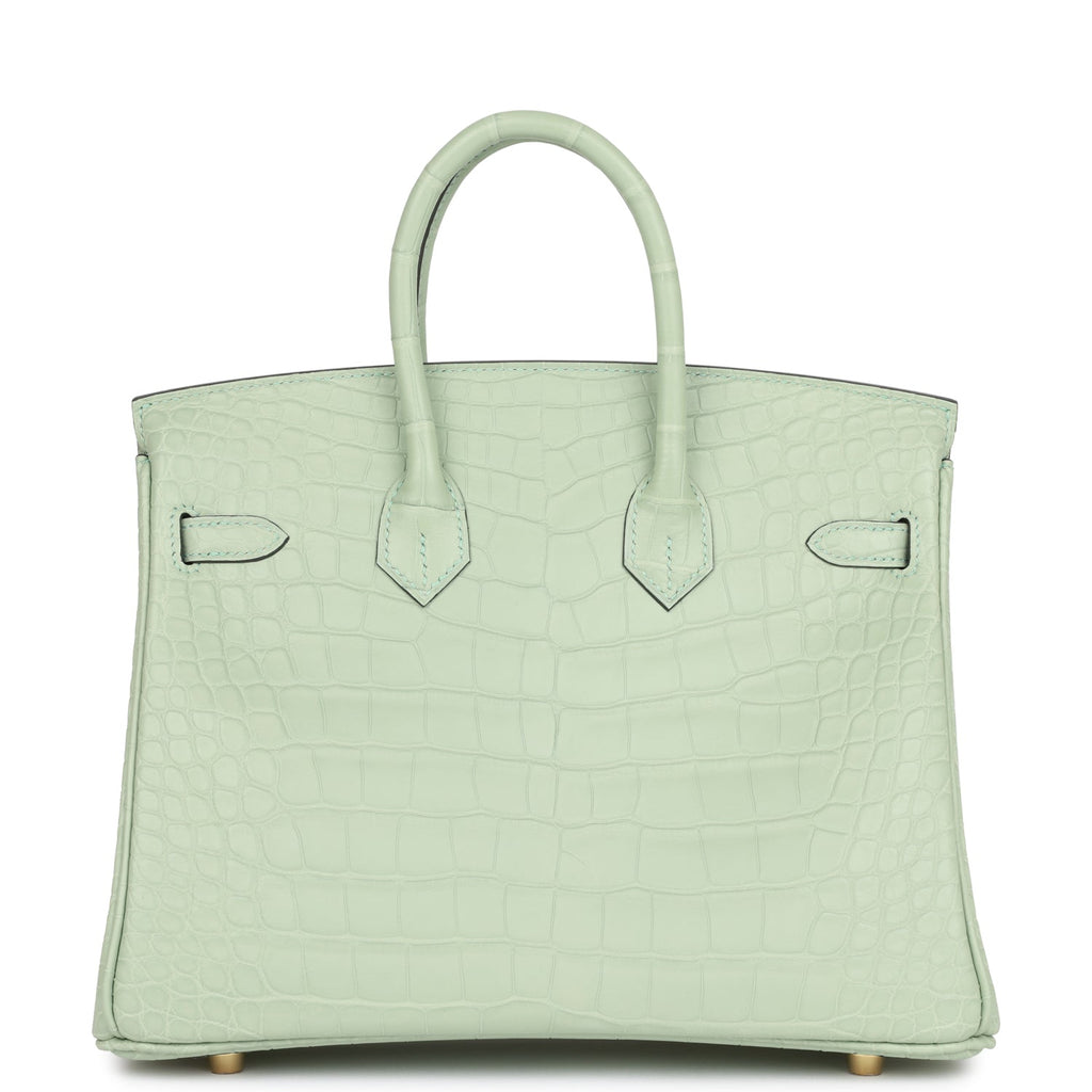 Hermes Birkin 25 Vert D'Eau Matte Alligator Gold Hardware