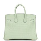 Hermes Birkin 25 Vert D'Eau Matte Alligator Gold Hardware