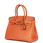 Top Quality Hermes Birkin 30 Abricot Ostrich Gold Hardware