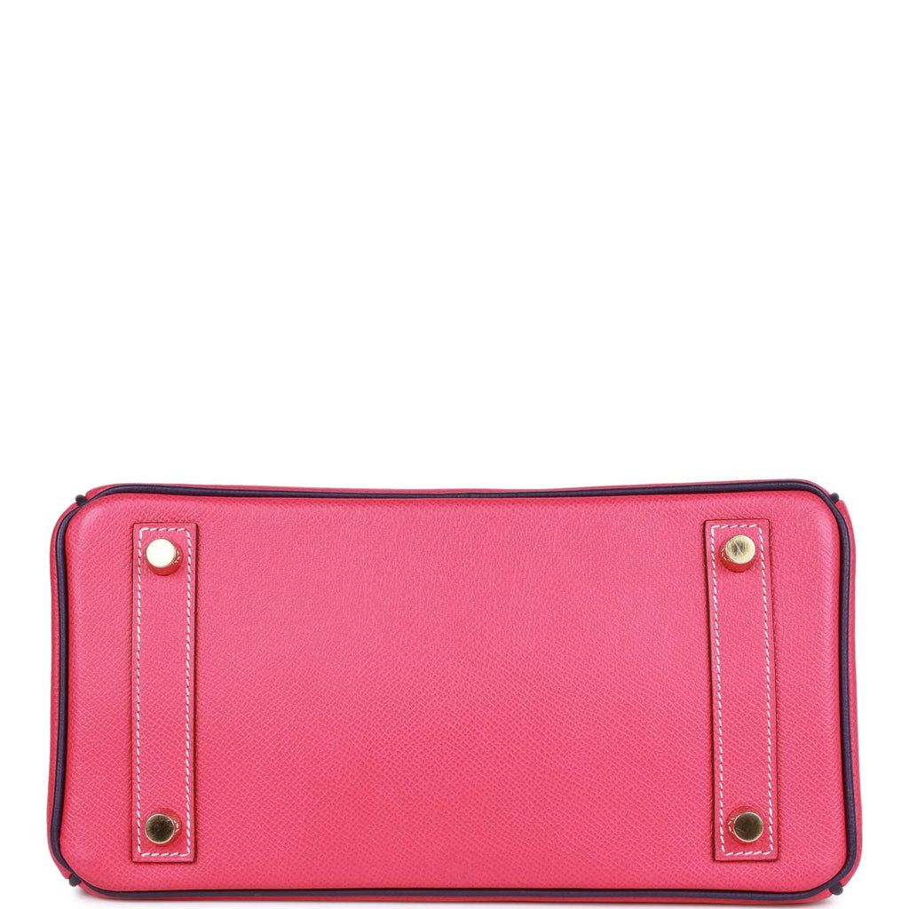 Top Quality Hermes Special Order (HSS) Birkin 25 Rose Tyrien and Iris Epsom Gold Hardware