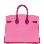 Hermes Special Order (HSS) Birkin 25 Rose Lipstick and Anemone Chèvre Palladium Hardware