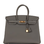 Hermes Birkin 35 Gris Meyer Togo Gold Hardware
