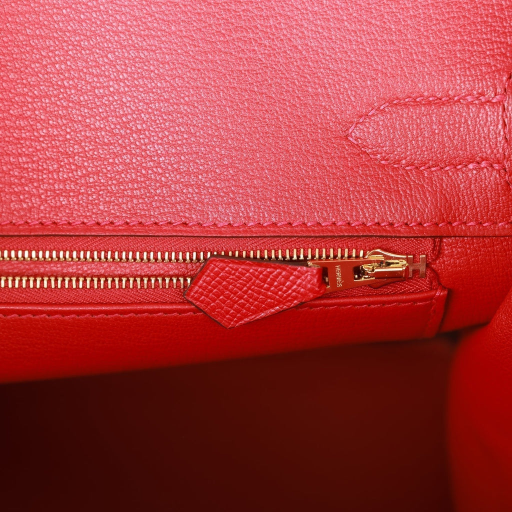 Hermes Birkin 30 Rouge Casaque Epsom Gold Hardware