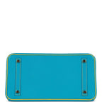 Top Quality Hermes Special Order (HSS) Birkin 30 Bleu Turquoise and Lime Chevre Gold Hardware