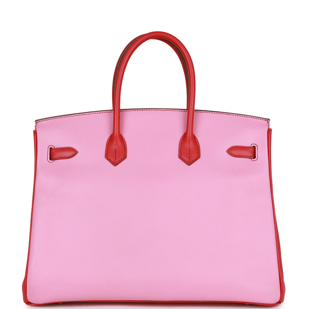 Top Quality Hermes Special Order (HSS) Birkin 35 Bubblegum and Bougainvillea Epsom Palladium Hardware