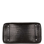 Top Quality Hermes Birkin 35 Black Matte Crocodile Porosus Palladium Hardware