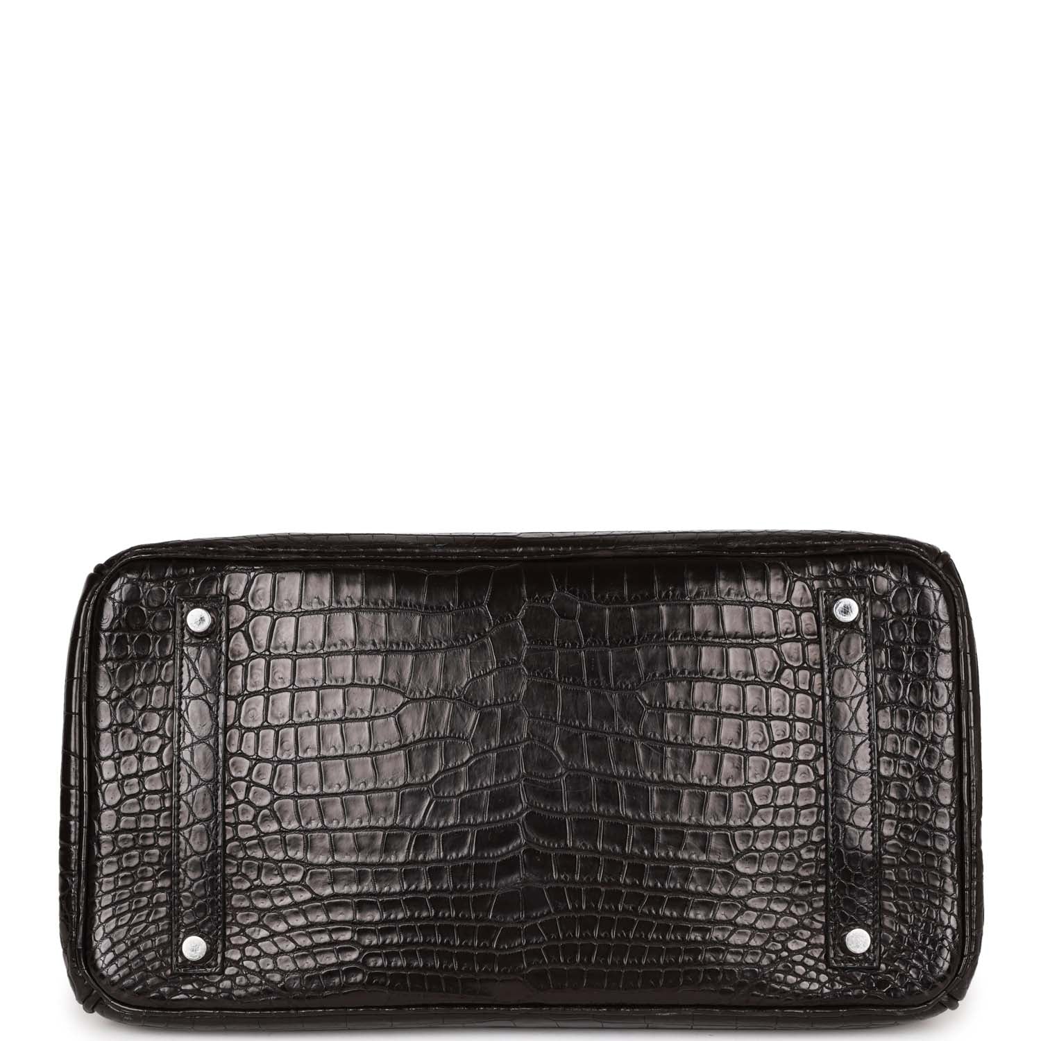 Top Quality Hermes Birkin 35 Black Matte Crocodile Porosus Palladium Hardware