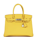 Hermes Birkin 30 Jaune de Naples Taurillon Novillo Palladium Hardware
