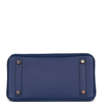 Hermes Birkin 25 Bleu Marine Matte Alligator and Bleu Saphir Novillo Touch Rose Gold Hardware