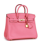 Hermes Birkin 25 Rose Azalee Swift Gold Hardware
