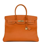 Top Quality Hermes Birkin 35 Feu Epsom Gold Hardware