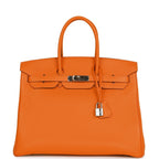 Top Quality Hermes Birkin 35 Orange H Togo Palladium Hardware