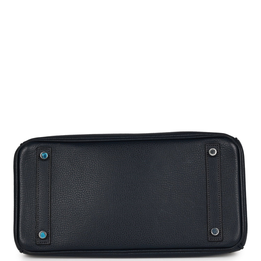 Top Quality Hermes Birkin 30 Bleu Indigo Vache Liegee Palladium Hardware