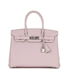 Hermes Birkin 30 Mauve Pale Clemence Palladium Hardware