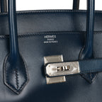 Top Quality Hermes Birkin 35 Bleu De Prusse Box Calf Guilloché Palladium Hardware