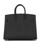 Hermes Birkin Sellier 25 Black Epsom Palladium Hardware