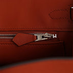 Hermes Quadrille Birkin 25 Sanguine Swift and Toile Palladium Hardware