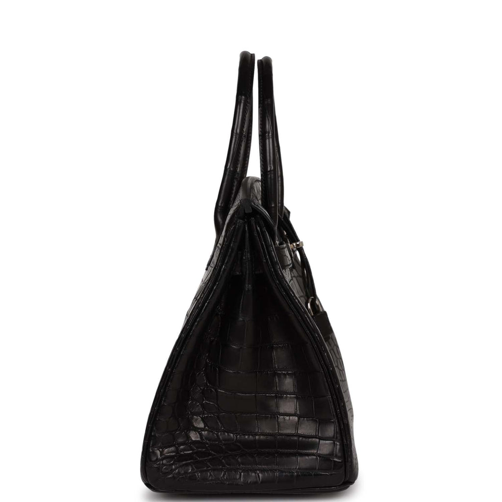 Top Quality Hermes Birkin 30cm Black Matte Niloticus Crocodile Palladium Hardware