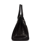 Top Quality Hermes Birkin 30cm Black Matte Niloticus Crocodile Palladium Hardware
