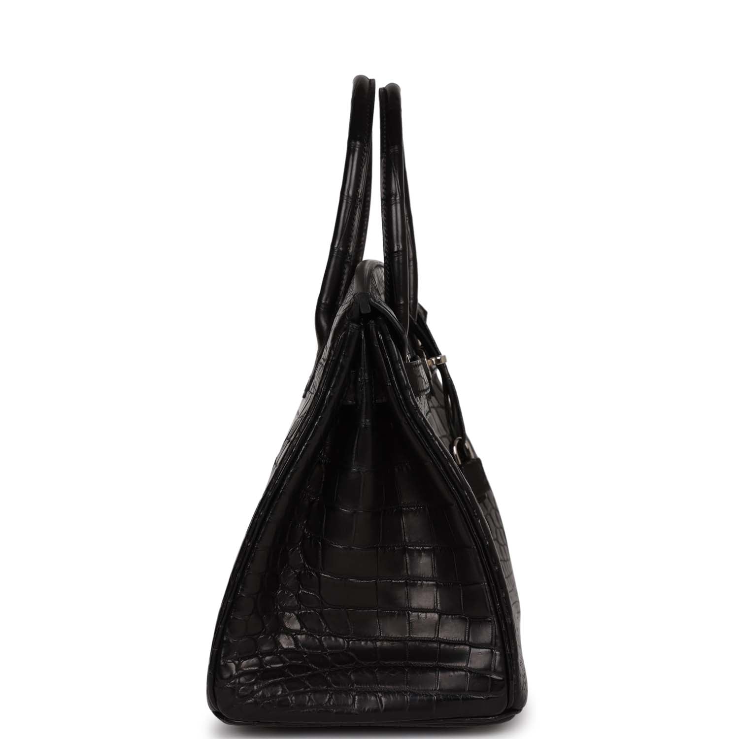 Top Quality Hermes Birkin 30cm Black Matte Niloticus Crocodile Palladium Hardware