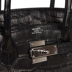 Top Quality Hermes Birkin 30cm Black Matte Niloticus Crocodile Palladium Hardware