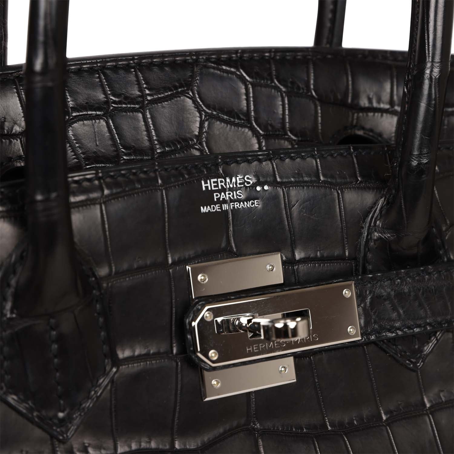 Top Quality Hermes Birkin 30cm Black Matte Niloticus Crocodile Palladium Hardware